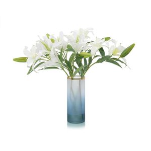 Lilies Blue Ombre Botanical, Fresh Water Look