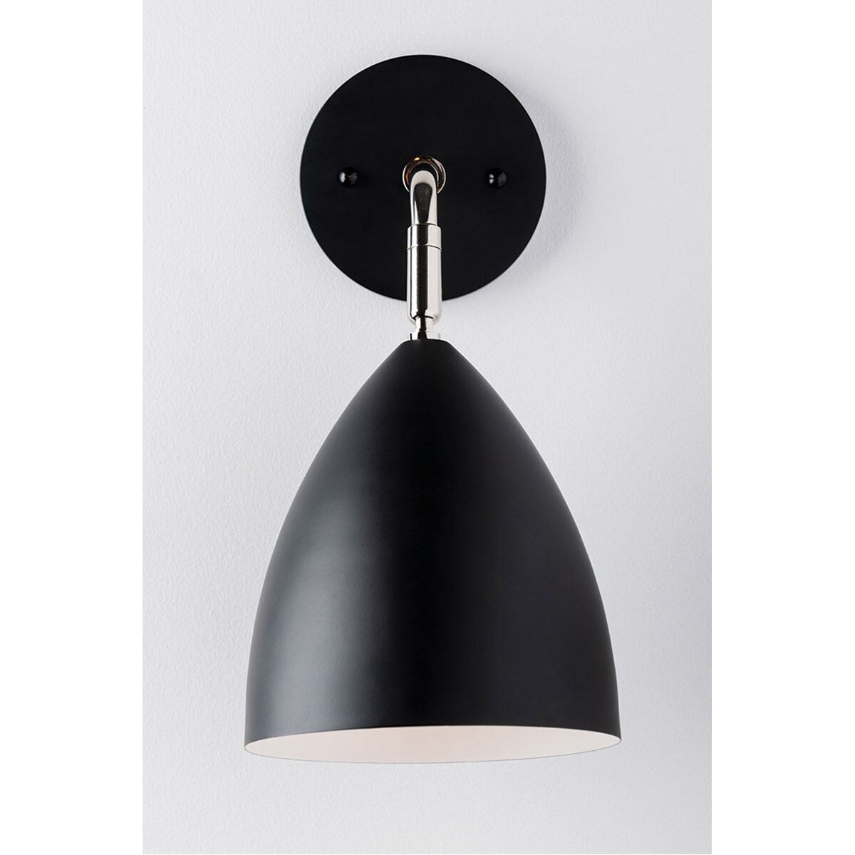 Gia 1 Light 6.25 inch Polished Nickel / Black Wall Sconce Wall Light in Polished Nickel and Black