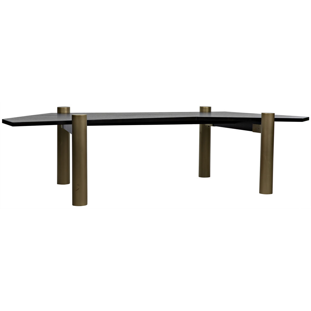Tabu 70 X 33 inch Ebony Walnut and Antique Brass Coffee Table
