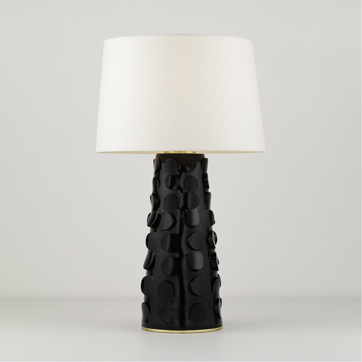 Naomi 27 inch 75 watt Black Lustro / Gold Leaf Combo Table Lamp Portable Light