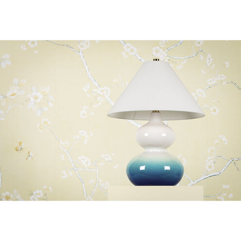 Aimee 21.25 inch 60.00 watt Aged Brass and Blue Ombre Table Lamp Portable Light