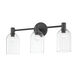 Paisley 3 Light Soft Black Vanity Light Wall Light