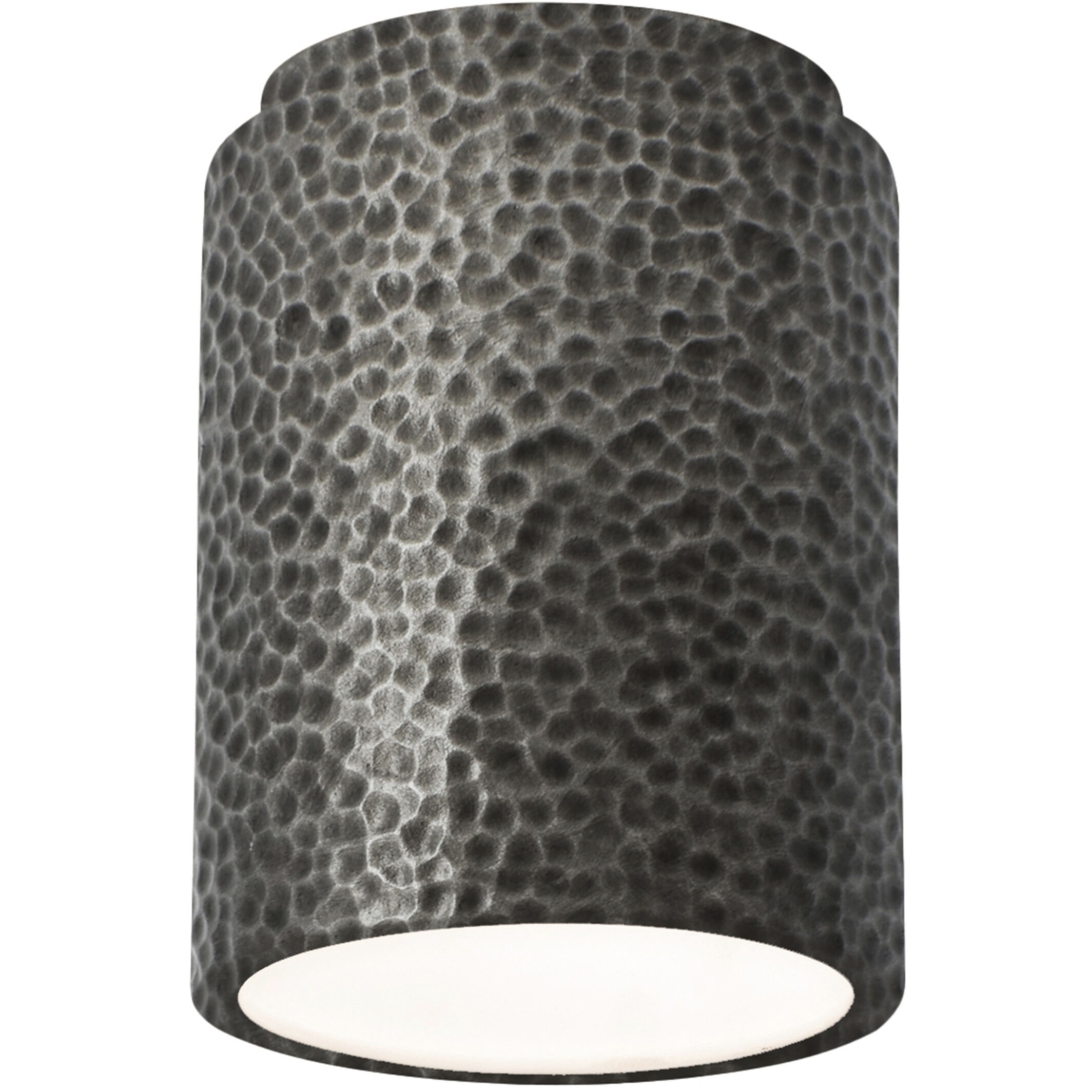 Radiance Cylinder LED 6.5 inch Hammered Pewter Outdoor Flush-Mount