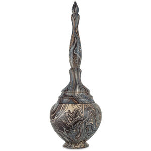 Marbleized Marbleized Brown Turret Box, Tall