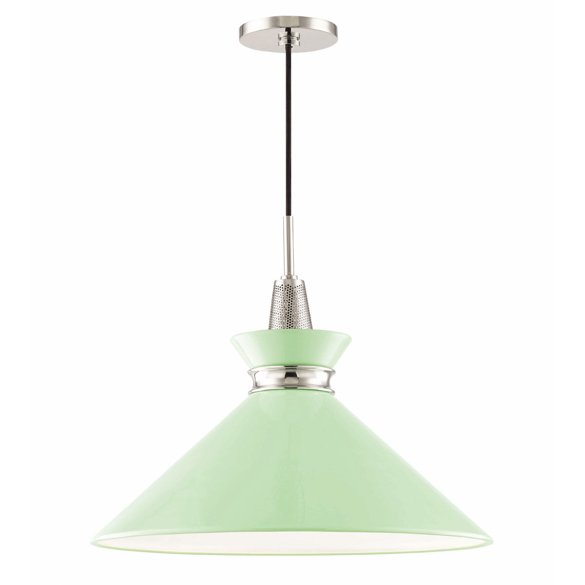 Kiki 1 Light 18 inch Polished Nickel Pendant Ceiling Light in Polished Nickel and Mint