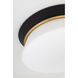 Cath 2 Light 13 inch Aged Brass/Black Flush Mount Ceiling Light