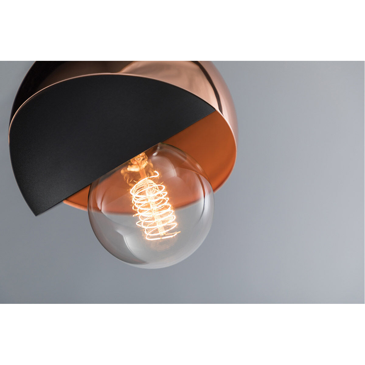 Emma 1 Light 6 inch Polished Copper Wall Sconce Wall Light in Polished Copper and Black