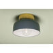 Batya 1 Light 13 inch Aged Brass/Slate Blue Flush Mount Ceiling Light