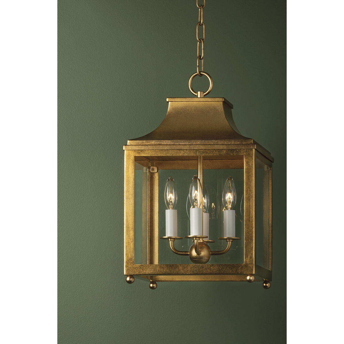 Leigh 4 Light 11 inch Vintage Gold Leaf Pendant Ceiling Light