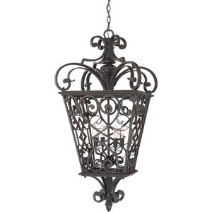 Fort Quinn 4 Light 19 inch Marcado Black Outdoor Hanging Lantern