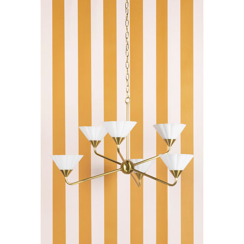 Kelsey 6 Light 35 inch Aged Brass Chandelier Ceiling Light