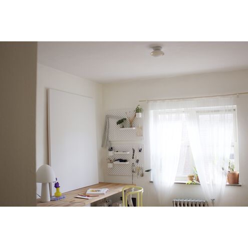 Cadence 1 Light 7 inch White Lustro / Gold Leaf Combo Semi Flush Ceiling Light