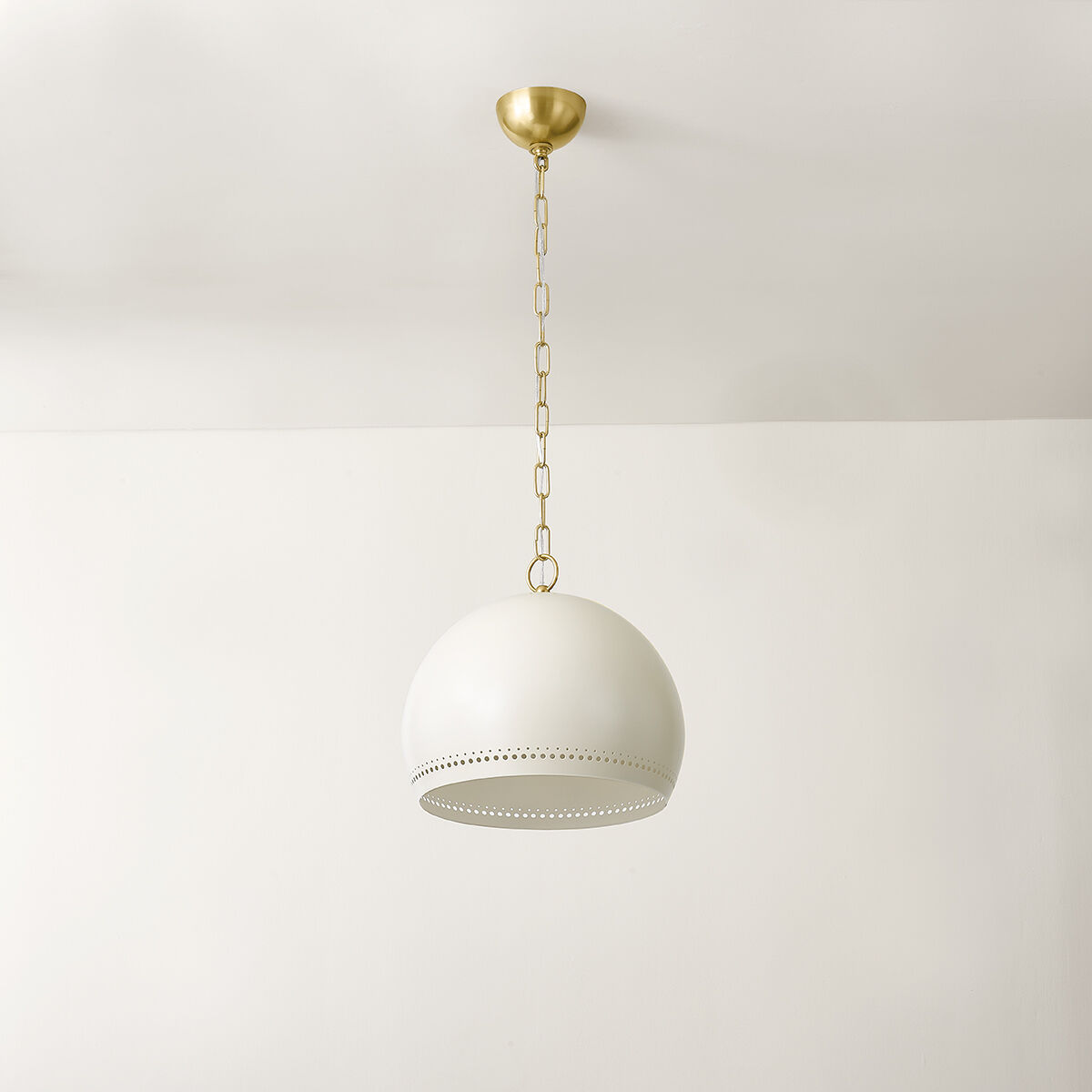 Etna 1 Light 13.5 inch Aged Brass/Soft Cream Pendant Ceiling Light