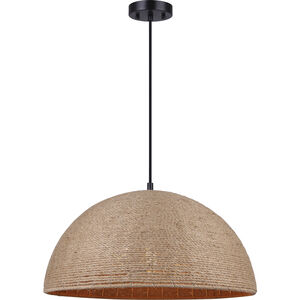 Aubrie 3 Light 20 inch Matte Black/Rope Color Pendant Ceiling Light