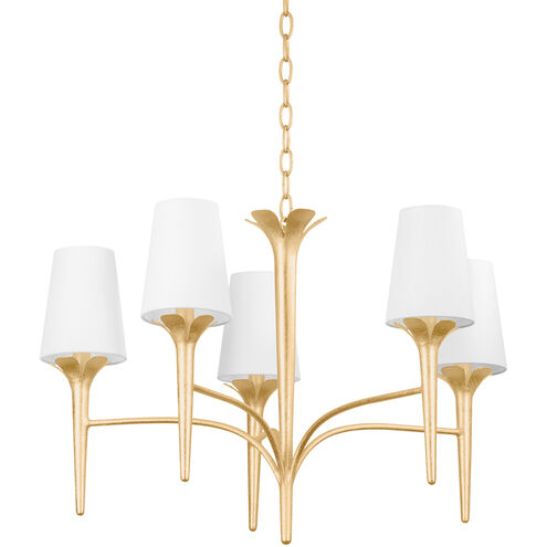 Emily 5 Light 30.25 inch Gold Leaf Chandelier Ceiling Light