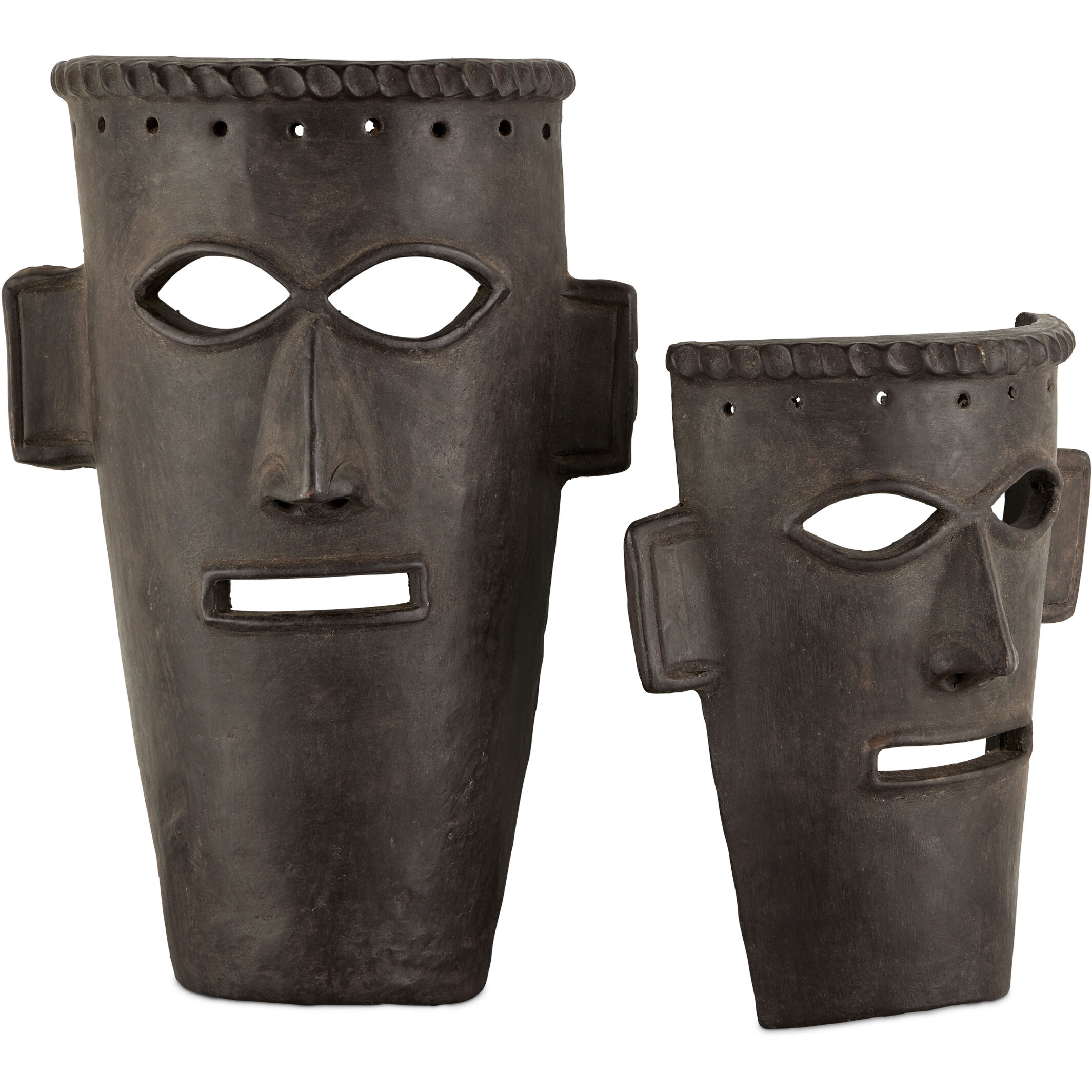 Etu 19 X 13 inch Mask Sculptures, Set of 2