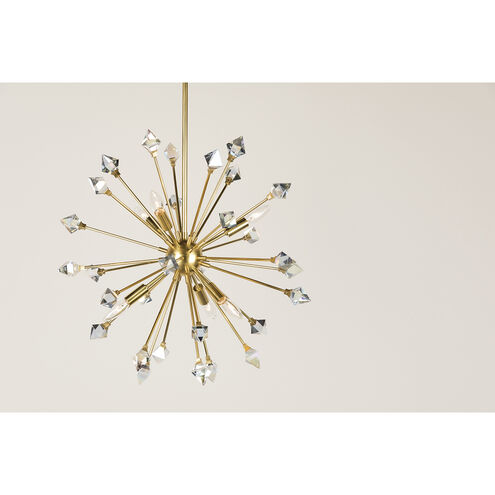 Genesis 6 Light 24.5 inch Aged Brass Chandelier Ceiling Light