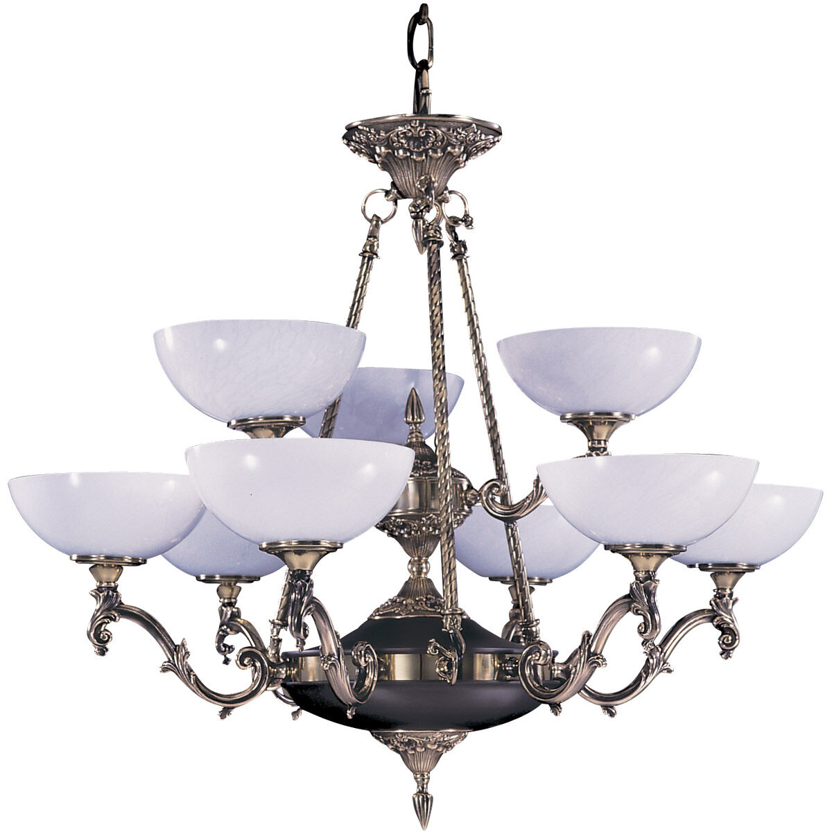 Napoleonic 9 Light 33 inch French Brass Dining Chandelier Ceiling Light