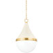Ciara 1 Light 14.75 inch Aged Brass and Soft Cream Pendant Ceiling Light