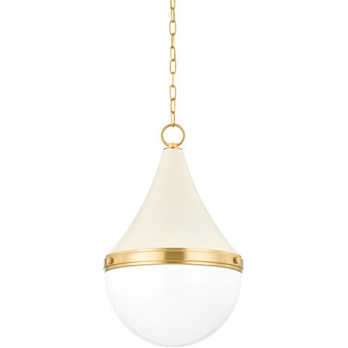 Ciara 1 Light 14.75 inch Aged Brass and Soft Cream Pendant Ceiling Light