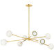 Saylor 8 Light 53.75 inch Aged Brass/Soft Cream Chandelier Ceiling Light