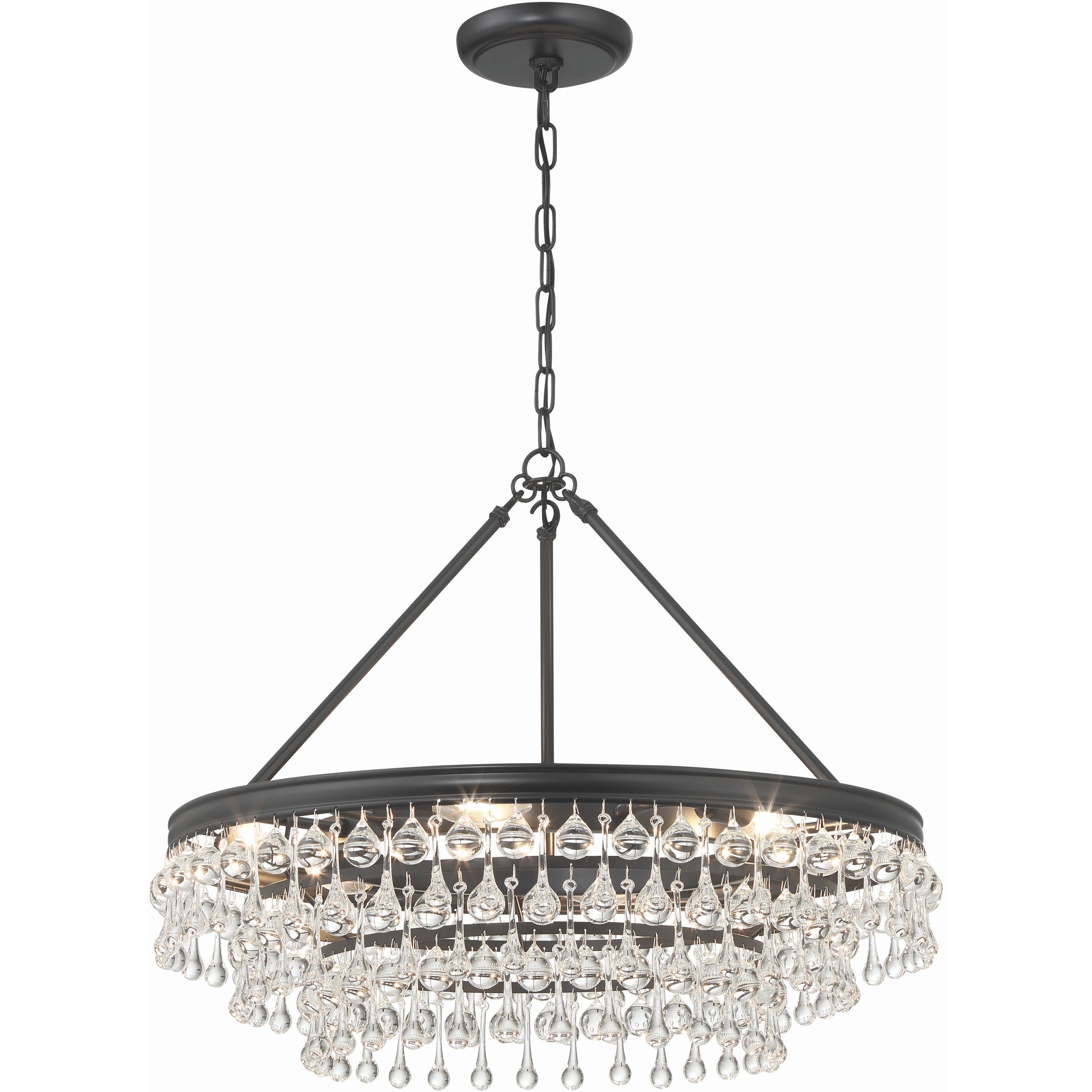 Calypso 6 Light 25 inch Matte Black Chandelier Ceiling Light