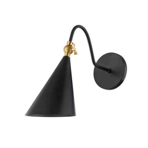 Mitzi H285101-AGB/SBK Lupe 1 Light 6 inch Aged Brass/Soft Black Wall ...