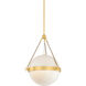 Abbie 1 Light 18 inch Aged Brass/Soft Bisque Pendant Ceiling Light