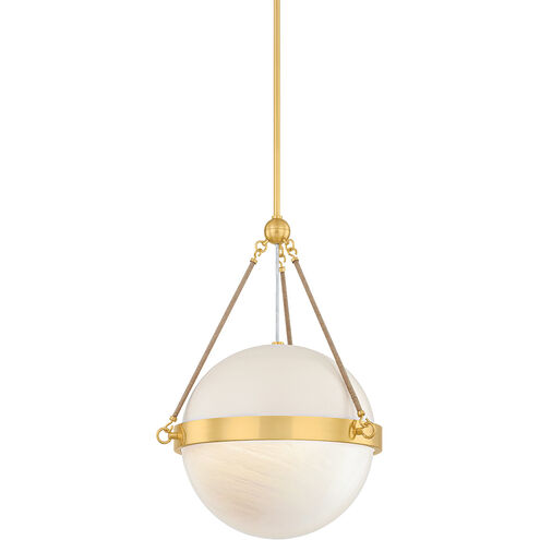 Abbie 1 Light 18 inch Aged Brass/Soft Bisque Pendant Ceiling Light