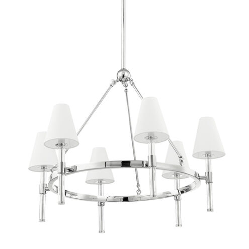 Janelle 6 Light 32 inch Polished Nickel Chandelier Ceiling Light
