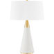 Jen 24.5 inch 15.00 watt Aged Brass and Cream Linen Table Lamp Portable Light