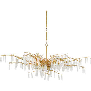 Forest Dawn 8 Light 60.25 inch Washed Lucerne Gold/Natural Chandelier Ceiling Light, Aviva Stanoff Collection
