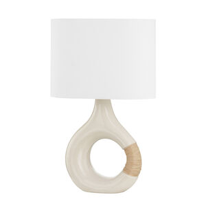 Mindy 25.25 inch 60.00 watt Aged Brass and Ceramic Ivory Crackle Table Lamp Portable Light
