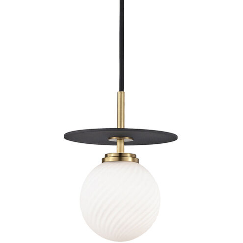 Ellis LED 7 inch Aged Brass and Black Pendant Ceiling Light