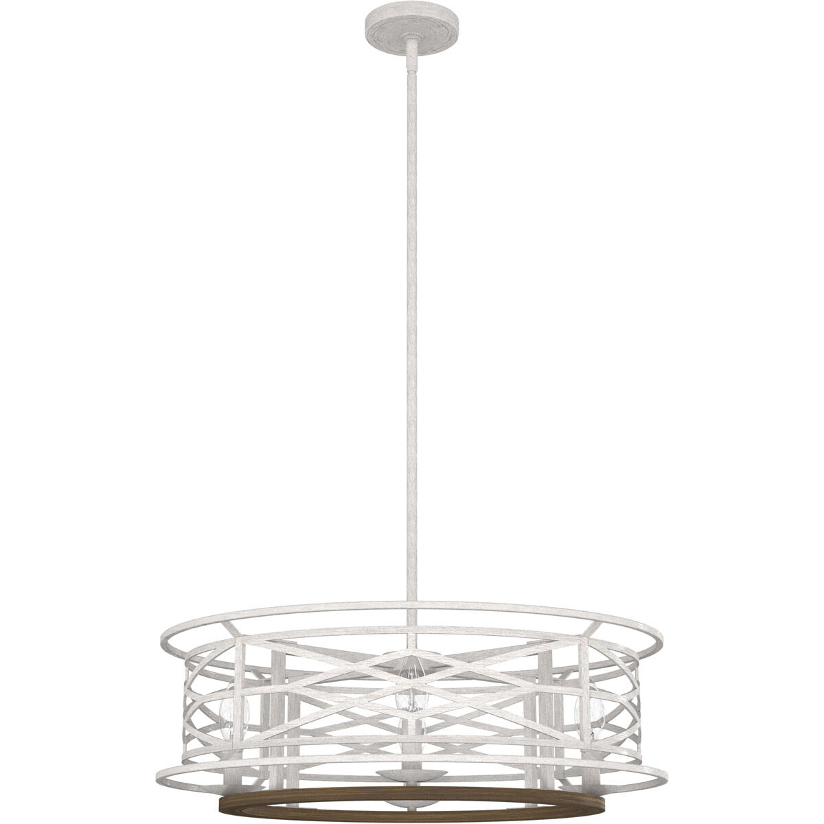 Langwood 4 Light 24 inch Distressed White and Chestnut Chandelier Ceiling Light