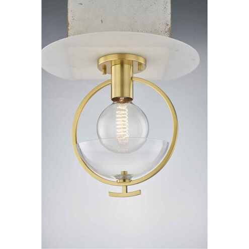 Ringo 1 Light 9 inch Aged Brass Semi Flush Ceiling Light