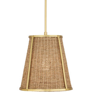 Deauville 1 Light 14 inch Natural/Polished Brass Pendant Ceiling Light, Suzanne Duin Collection