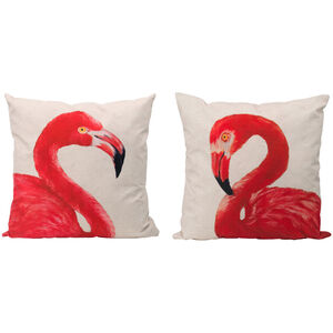 Pink Flamingo 22.8 X 5.5 inch Pink and Off White Pillow