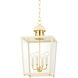 June 4 Light 12 inch Aged Brass and Soft Cream Indoor Lantern Pendant Ceiling Light