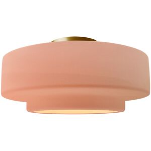Radiance 1 Light 14.5 inch Gloss Blush and Brushed Brass Semi Flush Ceiling Light