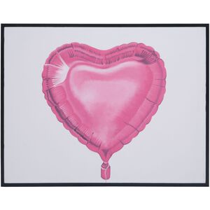 Balloon Love Pink with Grain de Bois Noir Framed Wall Art