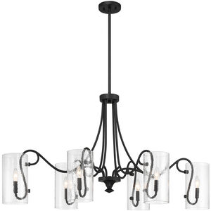 Calgary 6 Light 48 inch Matte Black Linear Chandelier Ceiling Light, Oval