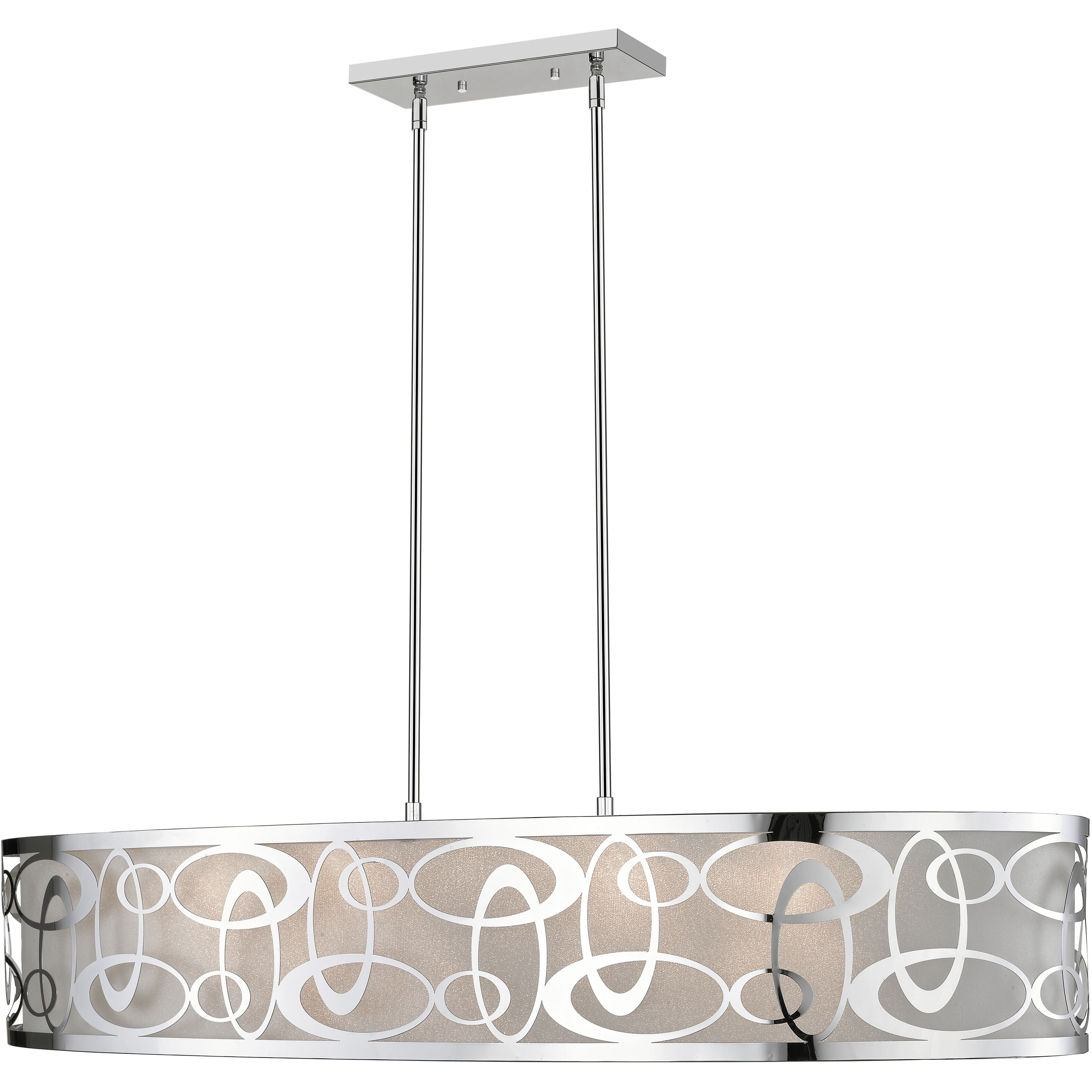 Opal 6 Light 45 inch Chrome Linear Chandelier Ceiling Light