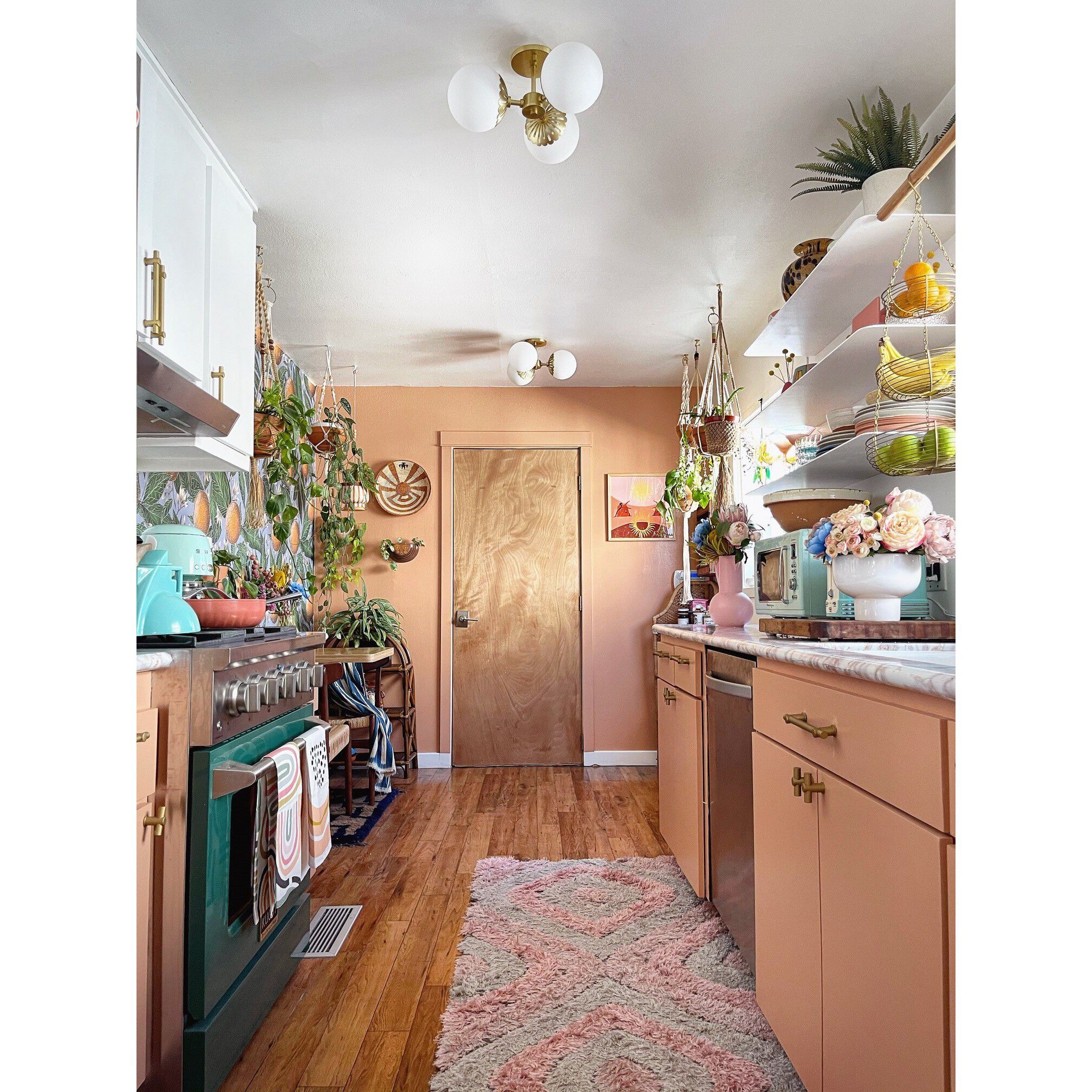 Paige 3 Light 18 inch Aged Brass Semi Flush Ceiling Light 