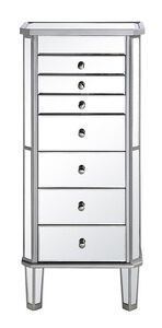 Contempo 41 inch Silver with Clear Mirror Jewelry Armoire
