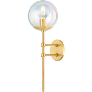 Ophelia 1 Light 7 inch Aged Brass Wall Sconce Wall Light