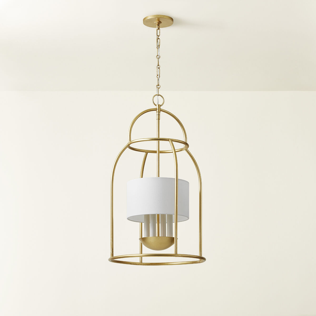 Delia 4 Light 17 inch Vintage Gold Leaf Hanging Lantern Ceiling Light