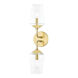 Kayla 2 Light 5.75 inch Aged Brass Bath and Vanity Light Wall Light