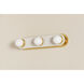 Zora 3 Light 4.75 inch Aged Brass Bath and Vanity Wall Light