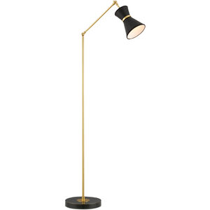 Avignon 62 inch 7 watt Polished Brass/Oil Rubbed Bronze/Black Floor Lamp Portable Light, Suzanne Duin Collection